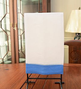 French Blue color border hemstitch guest towel