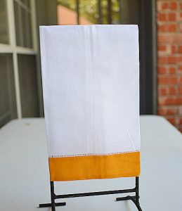 Apricot color border Hemstitch Guest Towel