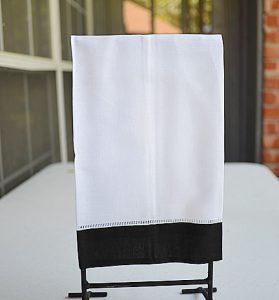 Black color border Hemstitch Guest towel