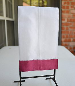 Sangria color border hemstitch guest towel