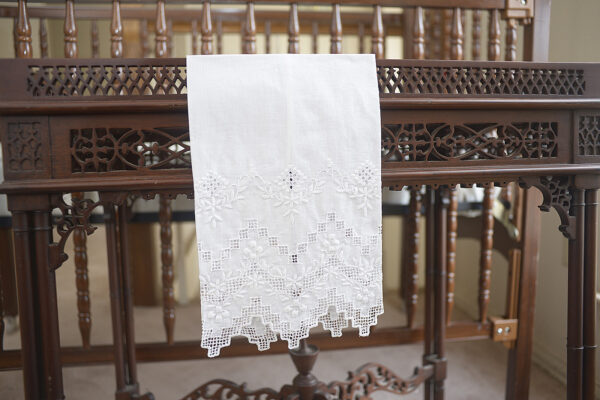 extra fancy hemstitch embroidered guest towel