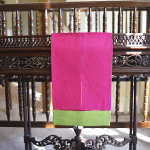 guest towel multicolor Pink Peacock & Macaw Green