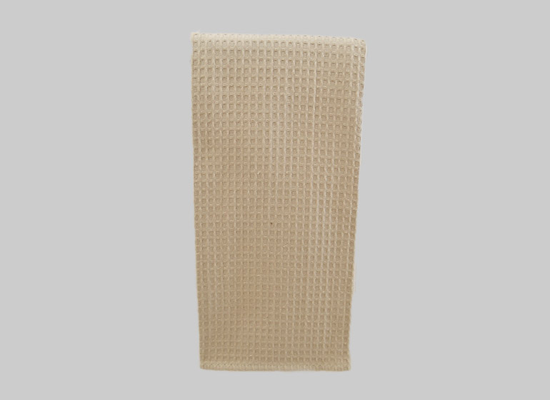 Almond Taupe Waffle Weave Kitchen Towel